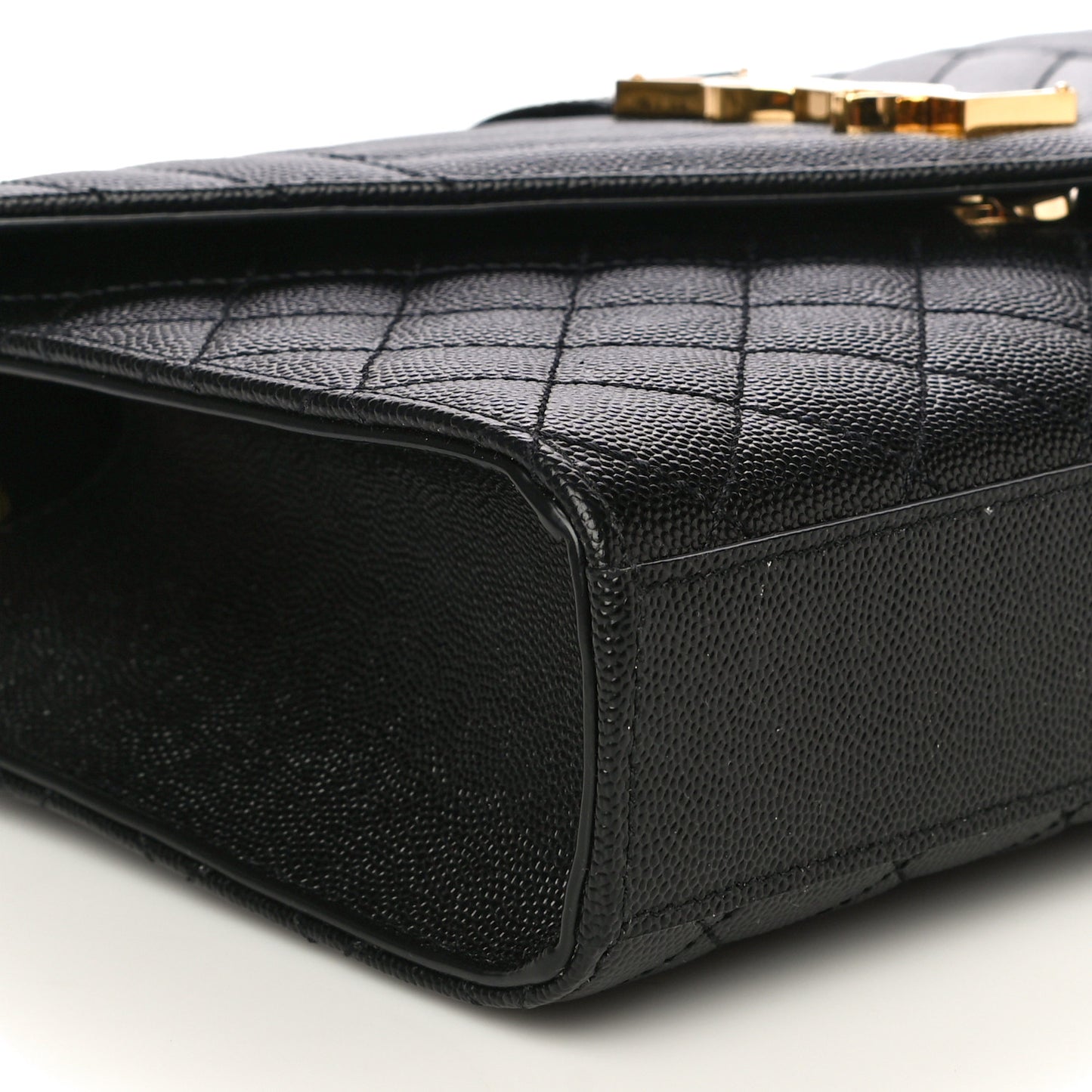 Grain De Poudre Textured Mixed Matelasse Triquilt Medium Monogram Satchel Black