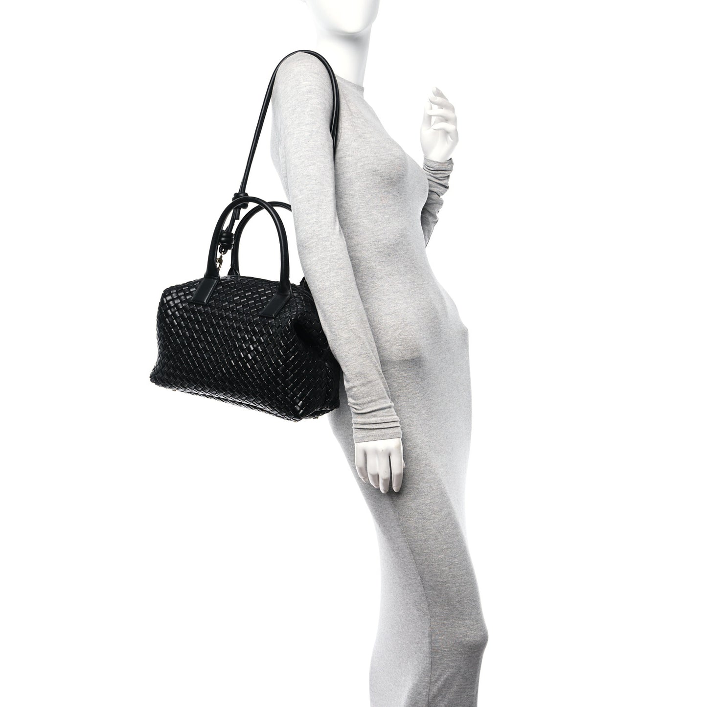 Nappa Intrecciato Medium Bauletto Black
