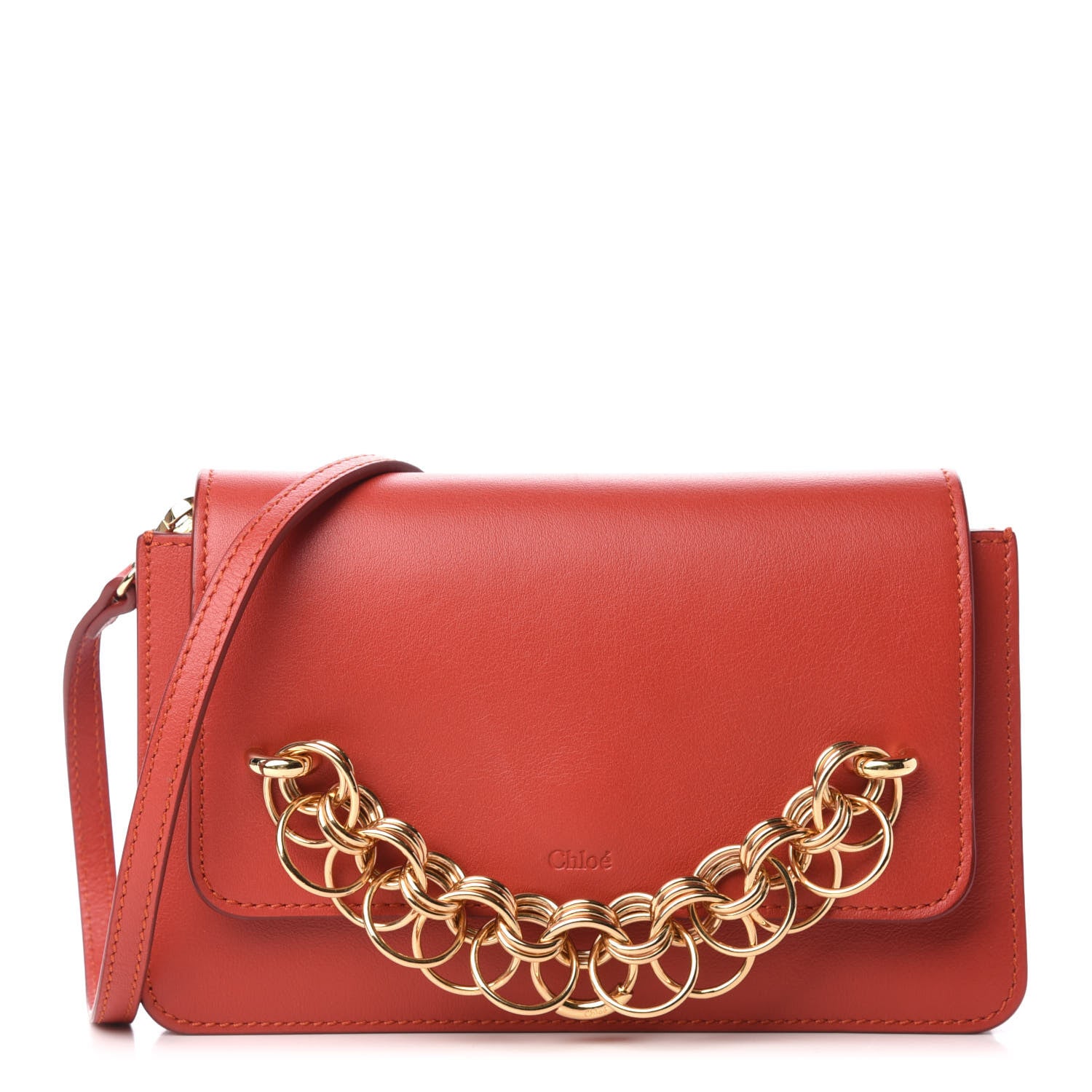 Chloe Calfskin Drew Bijou Clutch Earthy Red 1 of 10