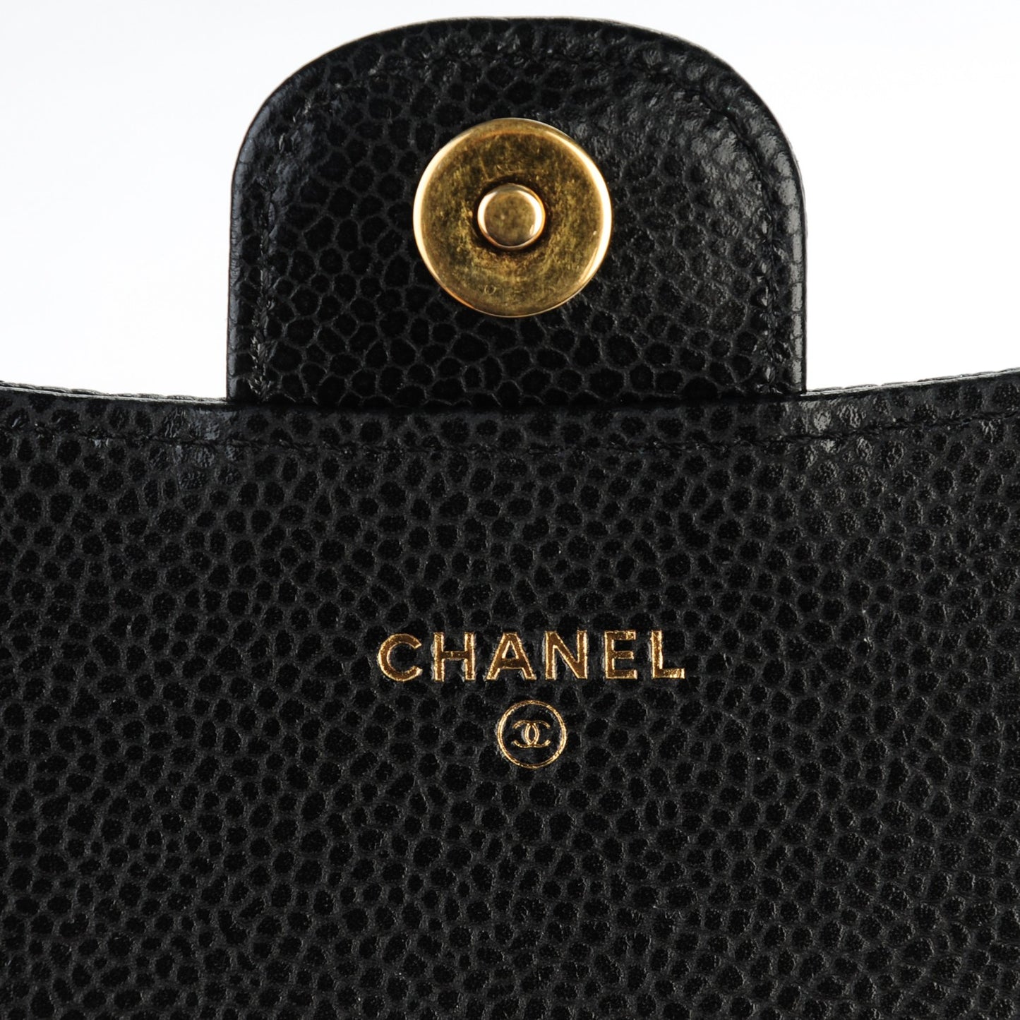 Caviar Quilted Wallet on Removable Chain Black