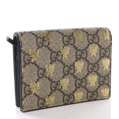 Gucci GG Supreme Monogram Bee Print Card Case 2 of 8