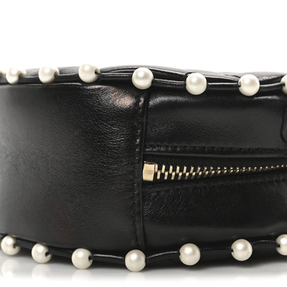 Chanel Calfskin Quilted Pearl Round Clutch With Chain Black 9 of 9