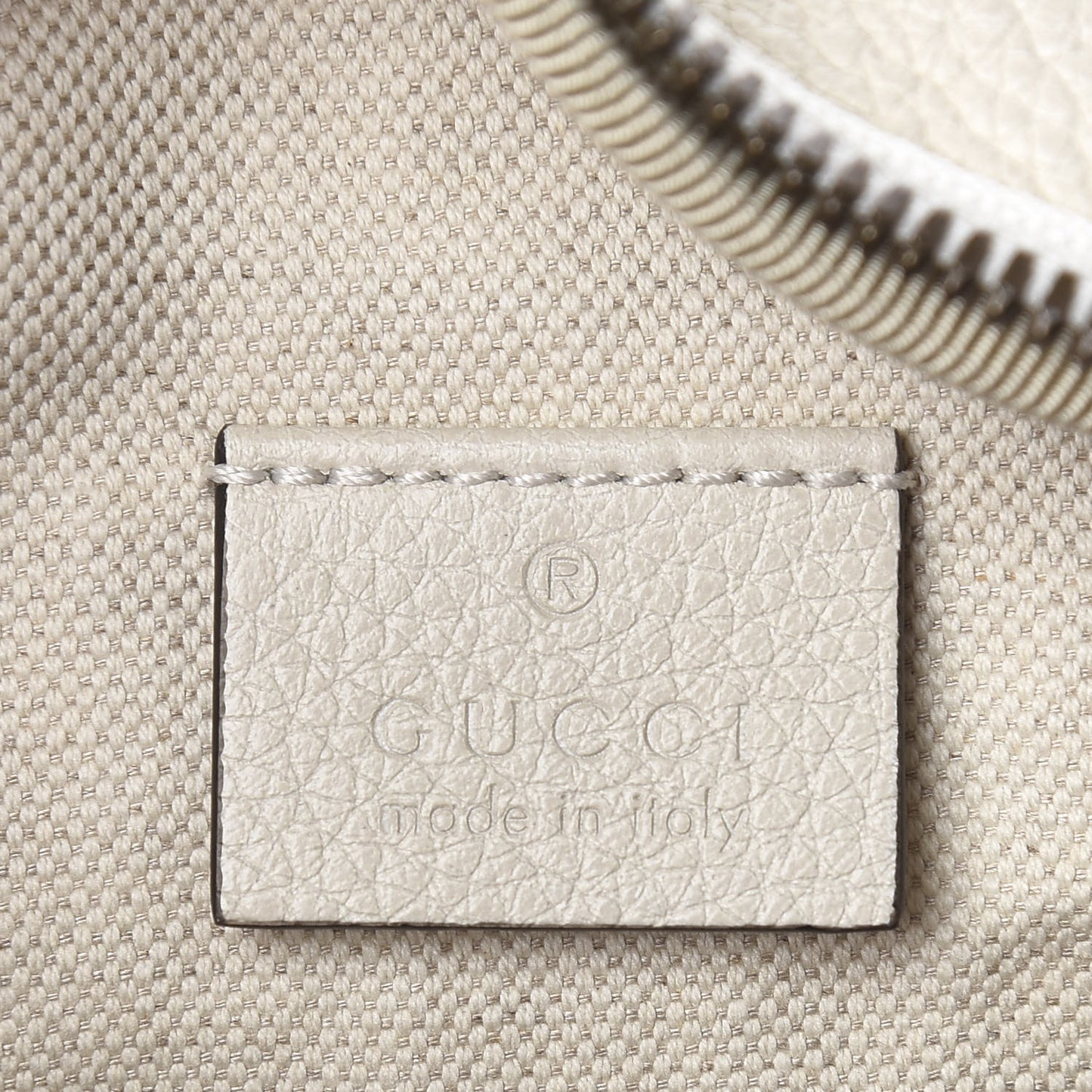 Grained Calfskin Small Logo Belt Bag White