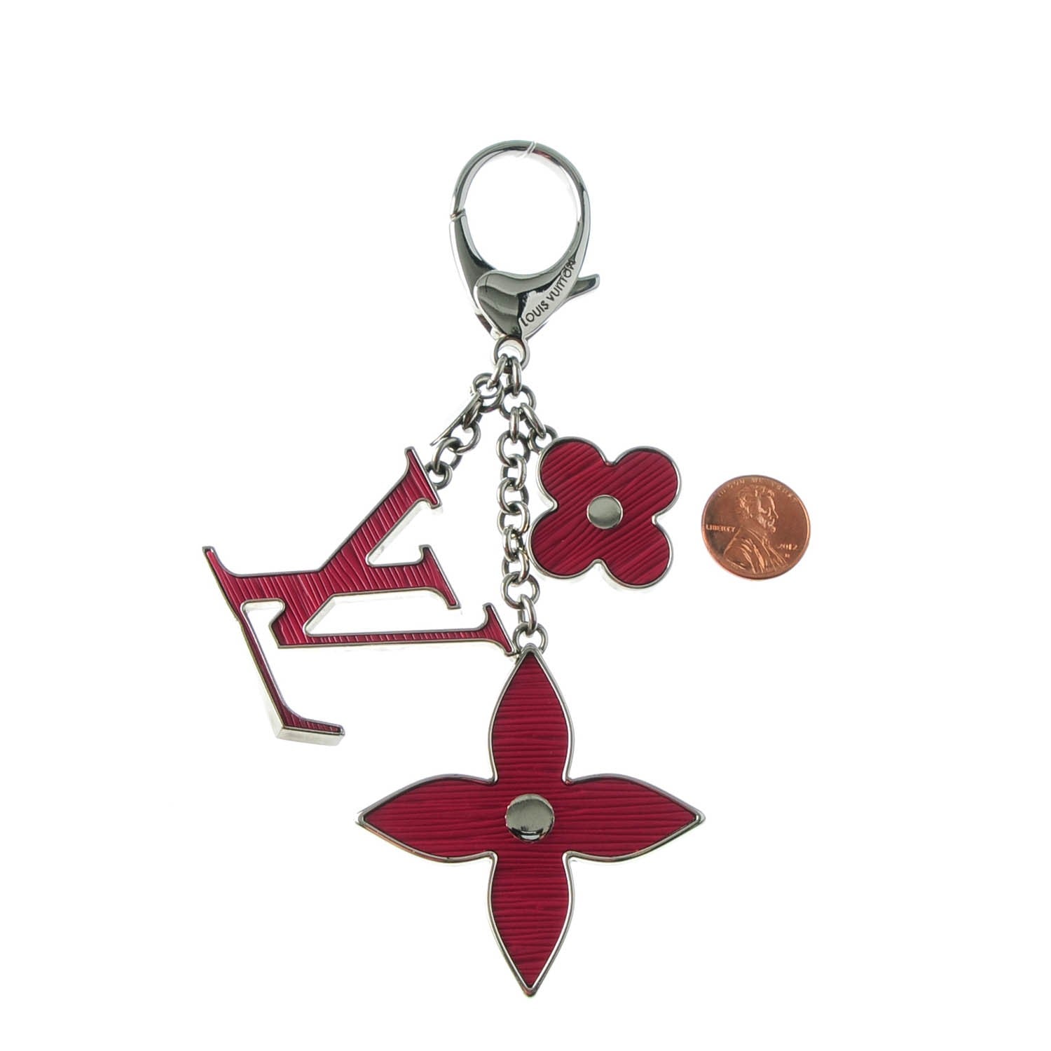 Louis Vuitton Fleur d Epi Bag Charm Fuchsia 2 of 5