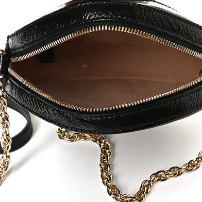 Gucci Suede Patent Web Mini Ophidia Round Shoulder Bag Black 5 of 12