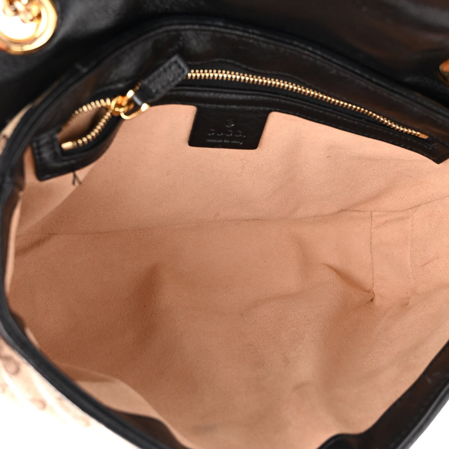 Gucci Monogram Matelasse Diagonal Small GG Marmont Shoulder Bag Beige Black 4 of 9