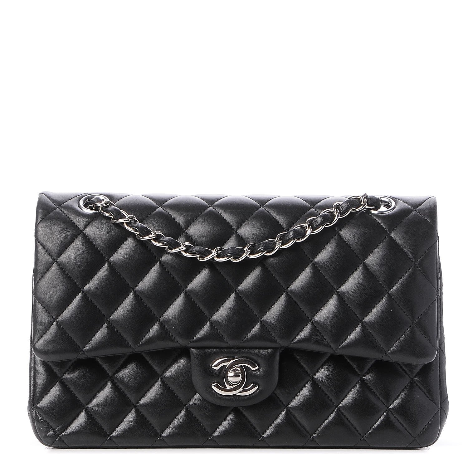Chanel Lambskin Quilted Medium Double Flap Black 1 of 7