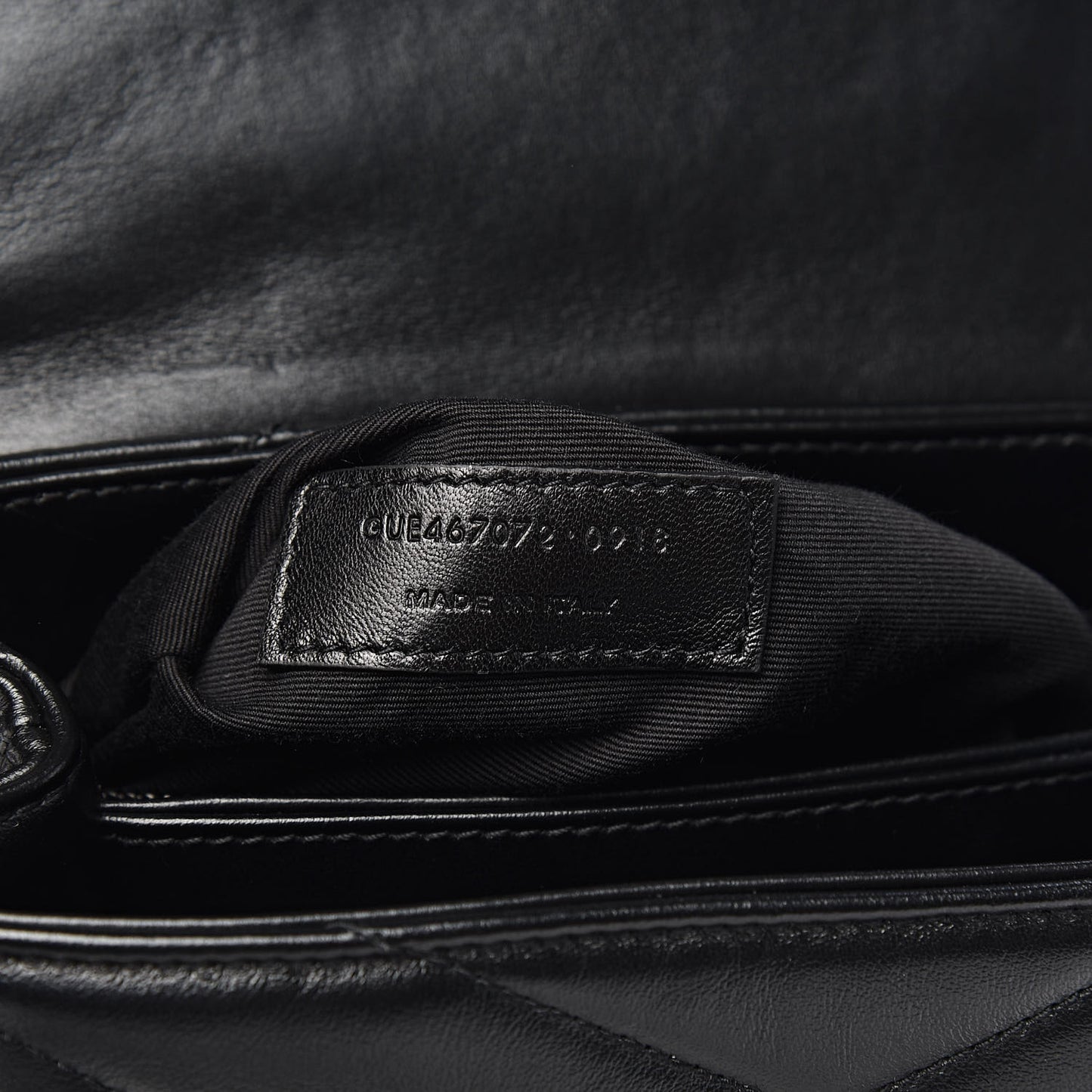 Calfskin Y Quilted Monogram Toy Loulou Crossbody Bag Black