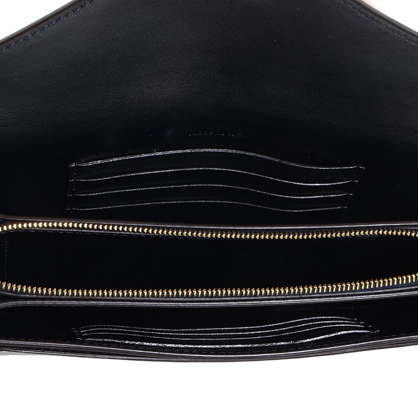 Smooth Calfskin Large Multifunction Envelope Flap Clutch Sunflower