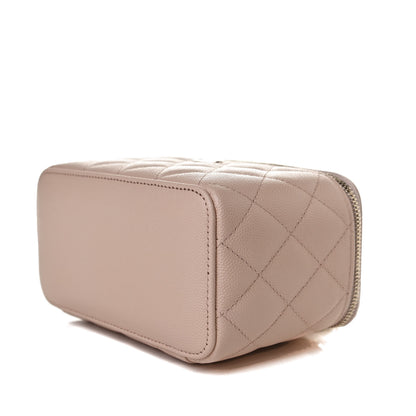 Chanel Caviar Quilted Small Vanity Case With Chain Light Beige 9 of 10