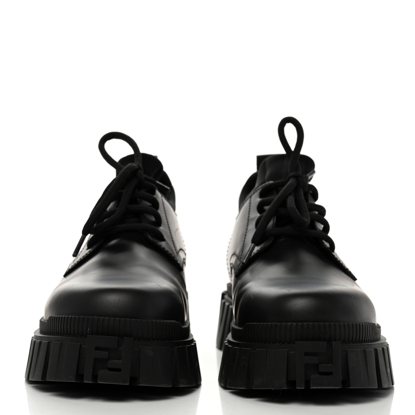 Vitello Abrasivato Lycra Womens Fendi Force Lace Up Oxfords 40.5 Black
