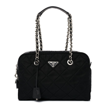 Prada Nylon Tessuto Impuntu Quilted Shoulder Bag Black 1 of 15