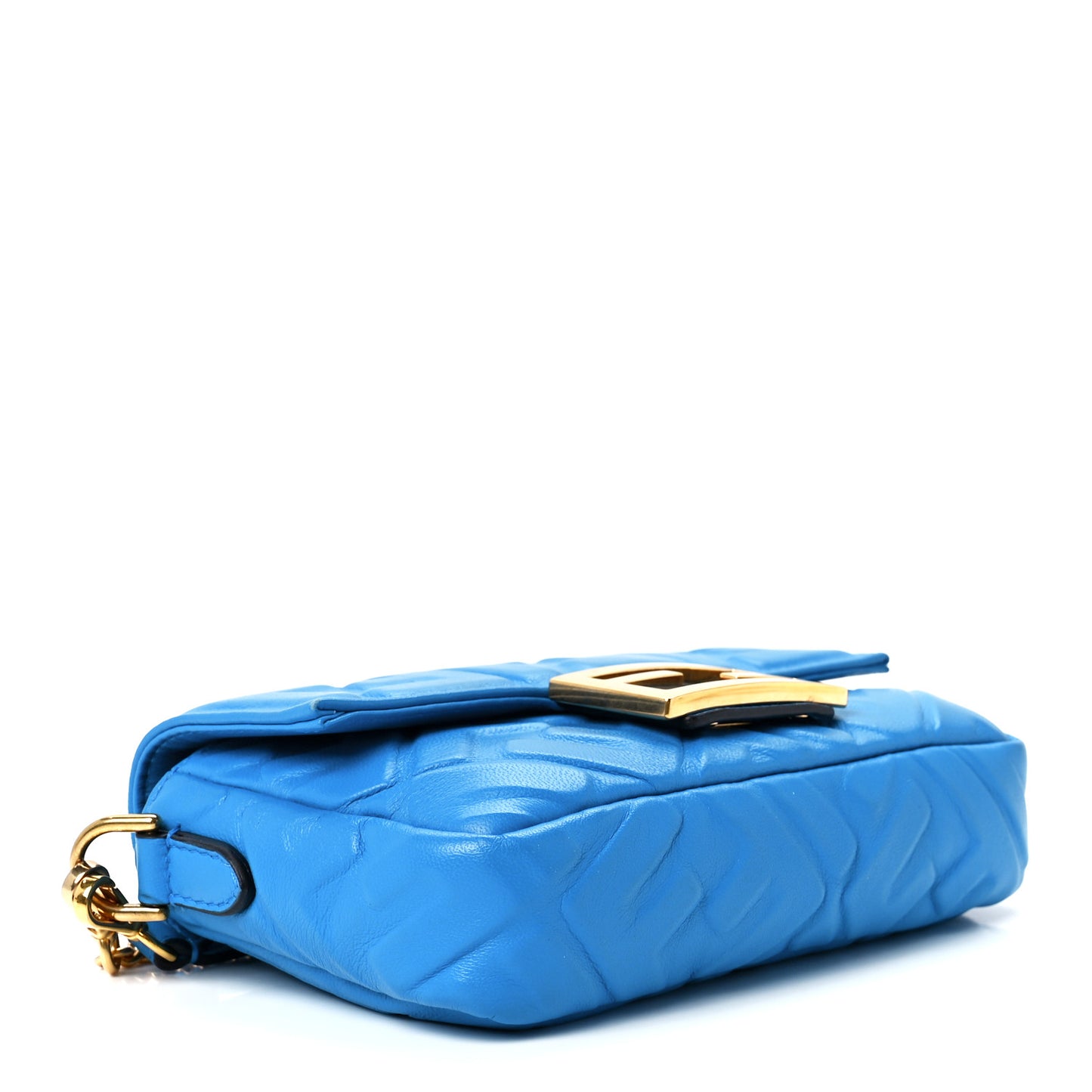 Nappa FF 1974 Embossed Mini Baguette Blue Royal