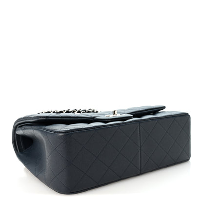 Chanel Caviar Quilted Jumbo Double Flap Navy Blue 4 of 10