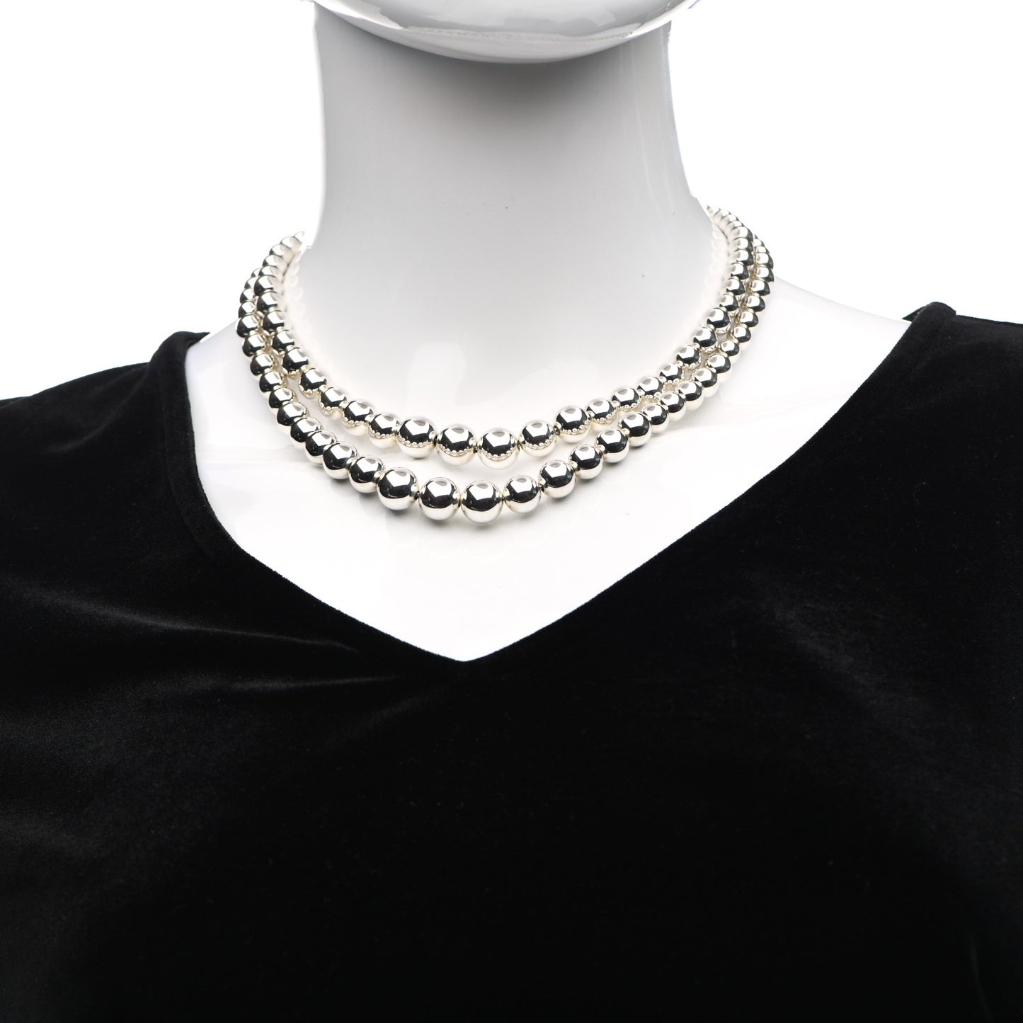 Sterling Silver HardWear Graduated Ball Two-Row Necklace