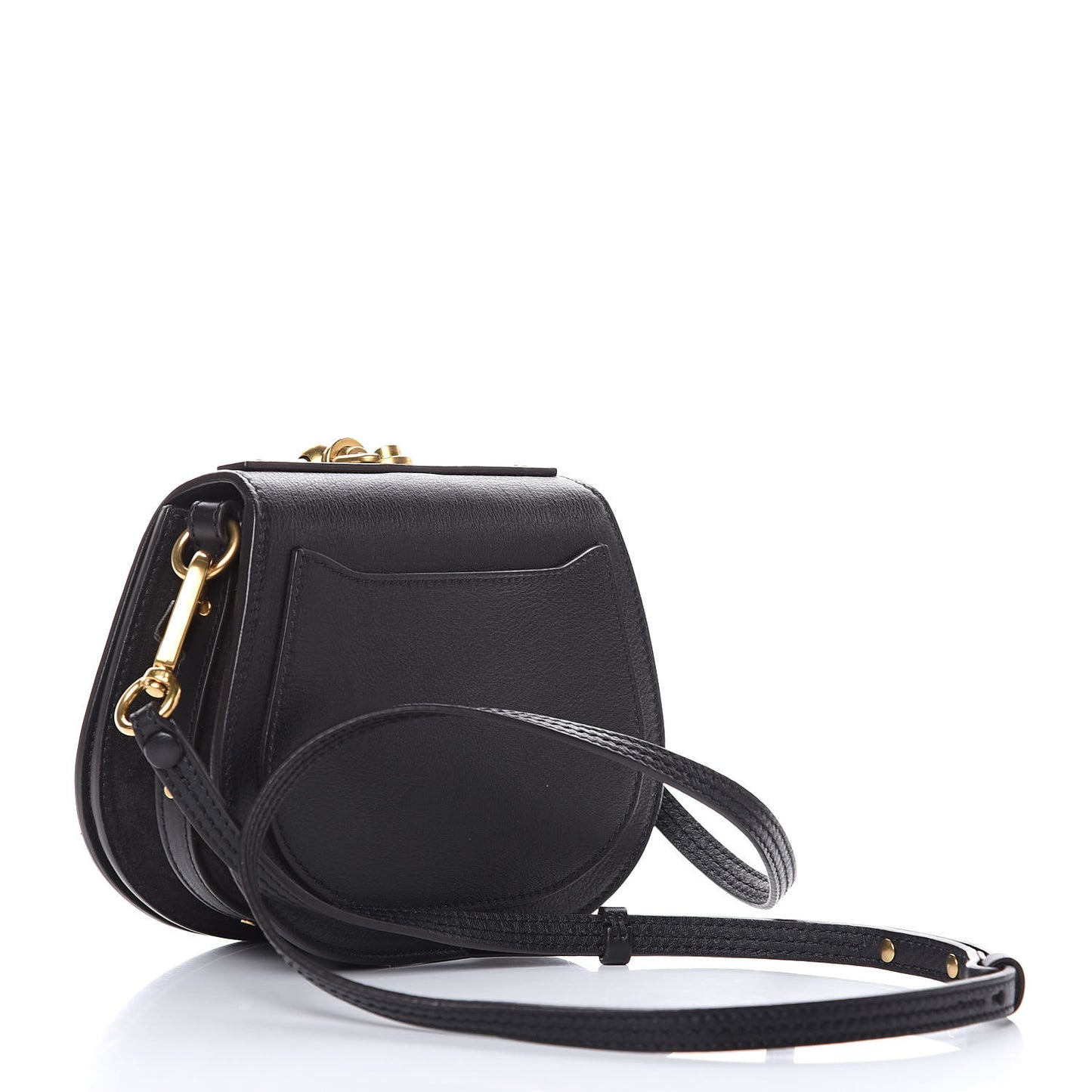 Calfskin Suede Small Nile Bracelet Bag Black