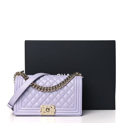 Chanel Caviar Quilted Medium Boy Flap Light Purple 11 of 11