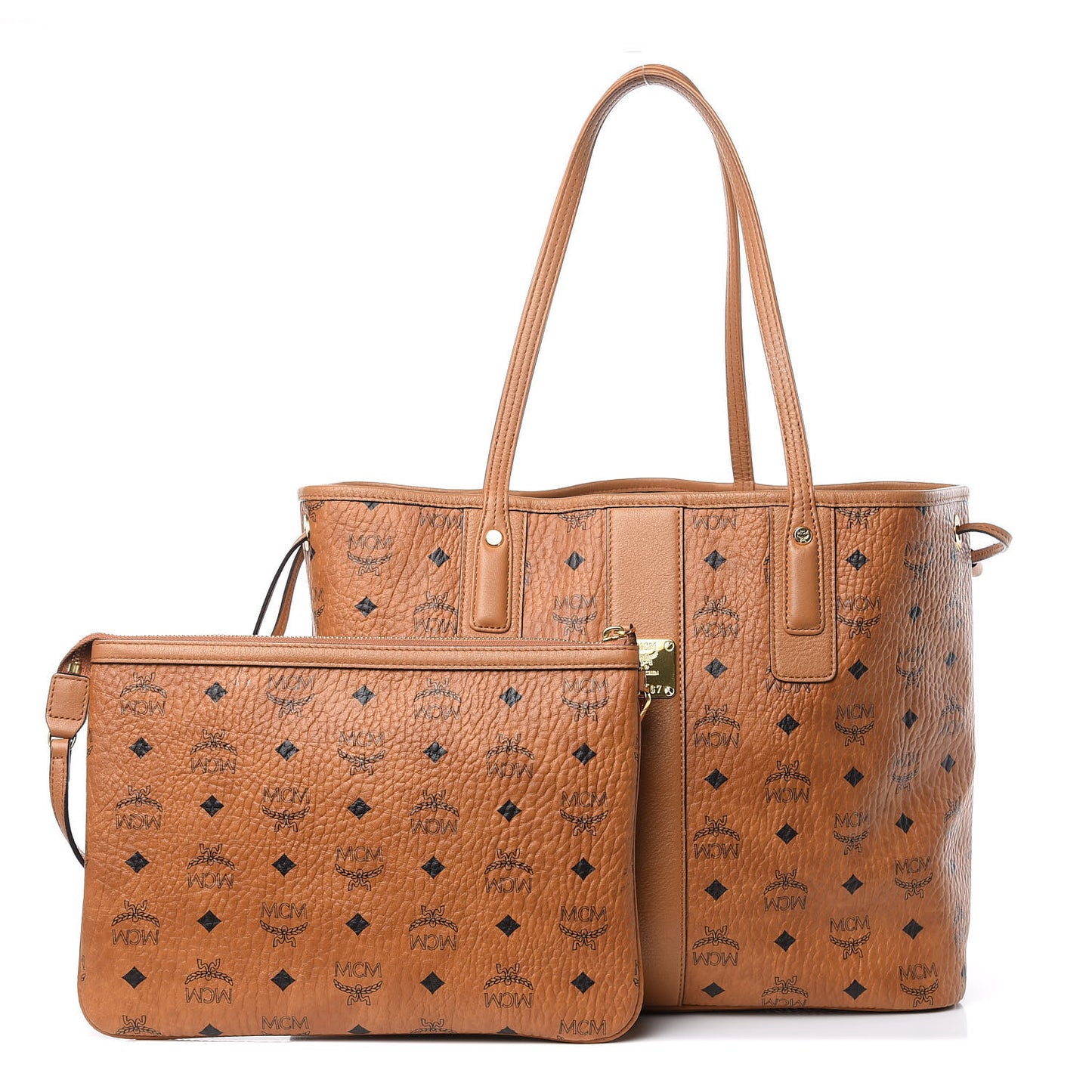 Visetos Medium Liz Reversible Shopper Tote Cognac