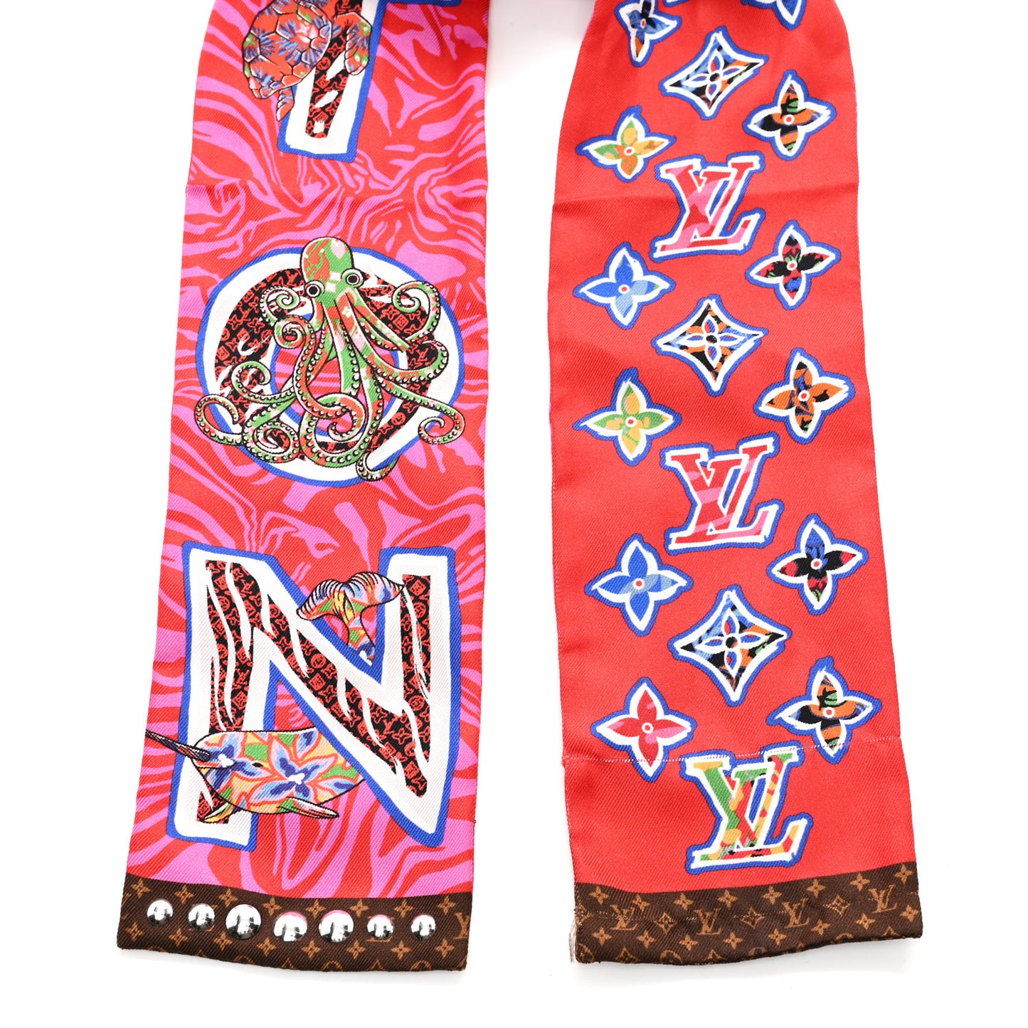 Silk Monogram ABC Bandeau Rose Pop