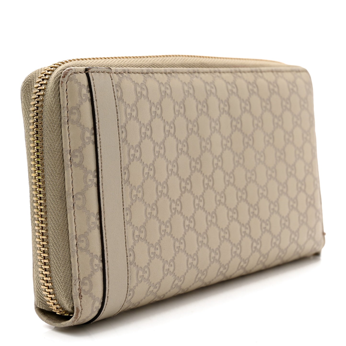 Microguccissima Nice Zip Around Wallet Off White