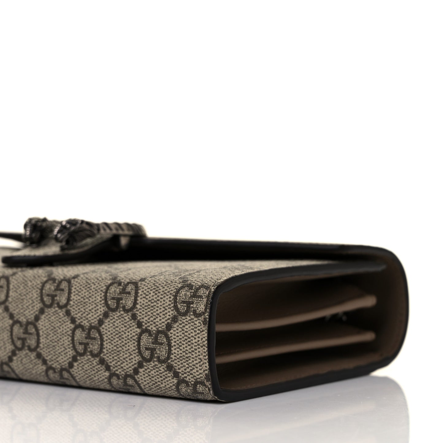 GG Supreme Monogram Mini Dionysus Chain Wallet Beige Taupe