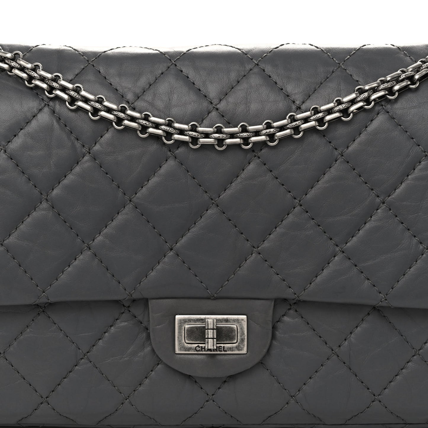Aged Calfskin Quilted 2.55 Reissue 226 Flap Grey