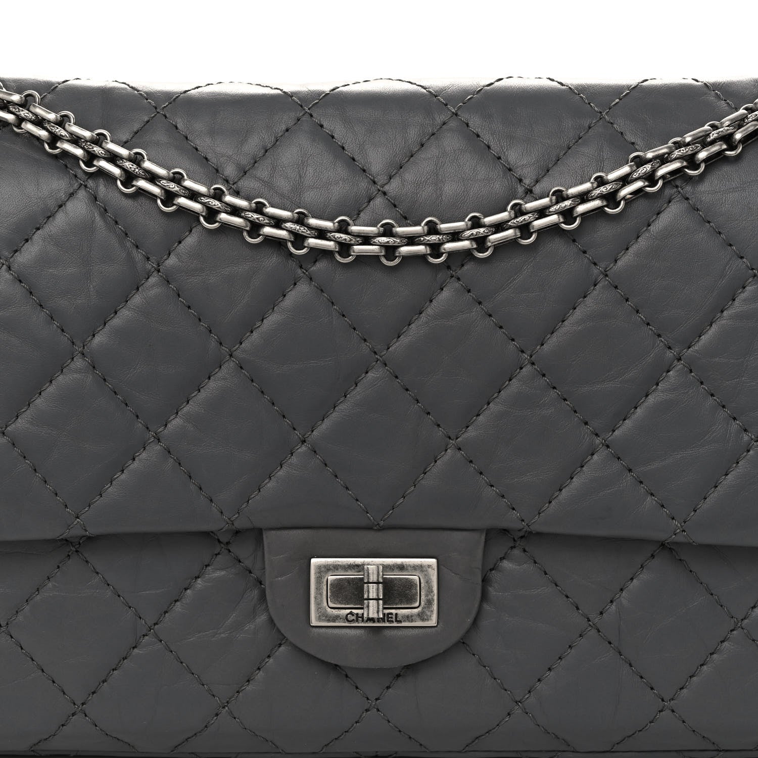 Chanel Aged Calfskin Quilted 2.55 Reissue 226 Flap Grey 8 of 11
