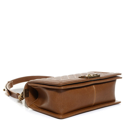 Chanel Caviar Quilted Medium Boy Flap Light Brown 5 of 9