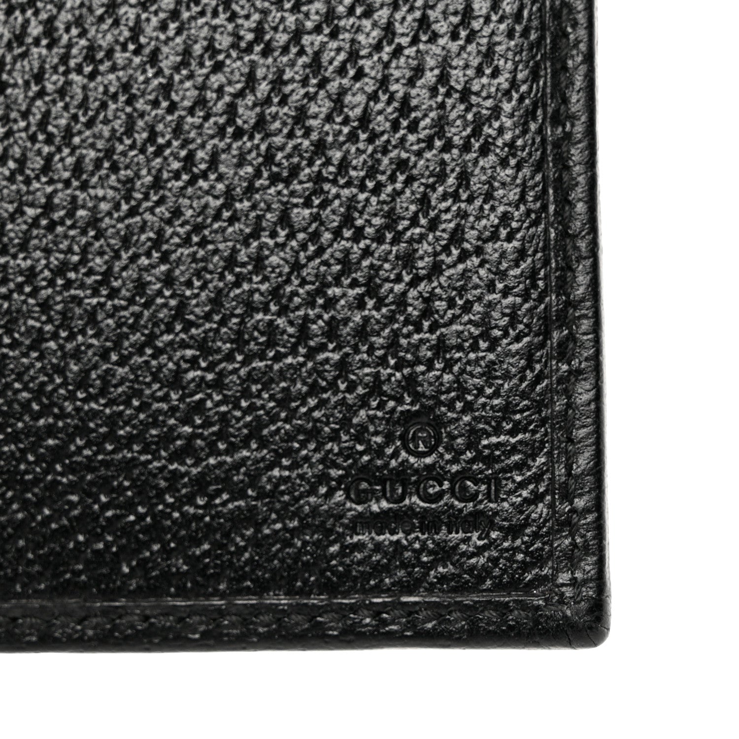 Gucci Textured Dollar Calfskin Horsebit Card Holder Black 6 of 7