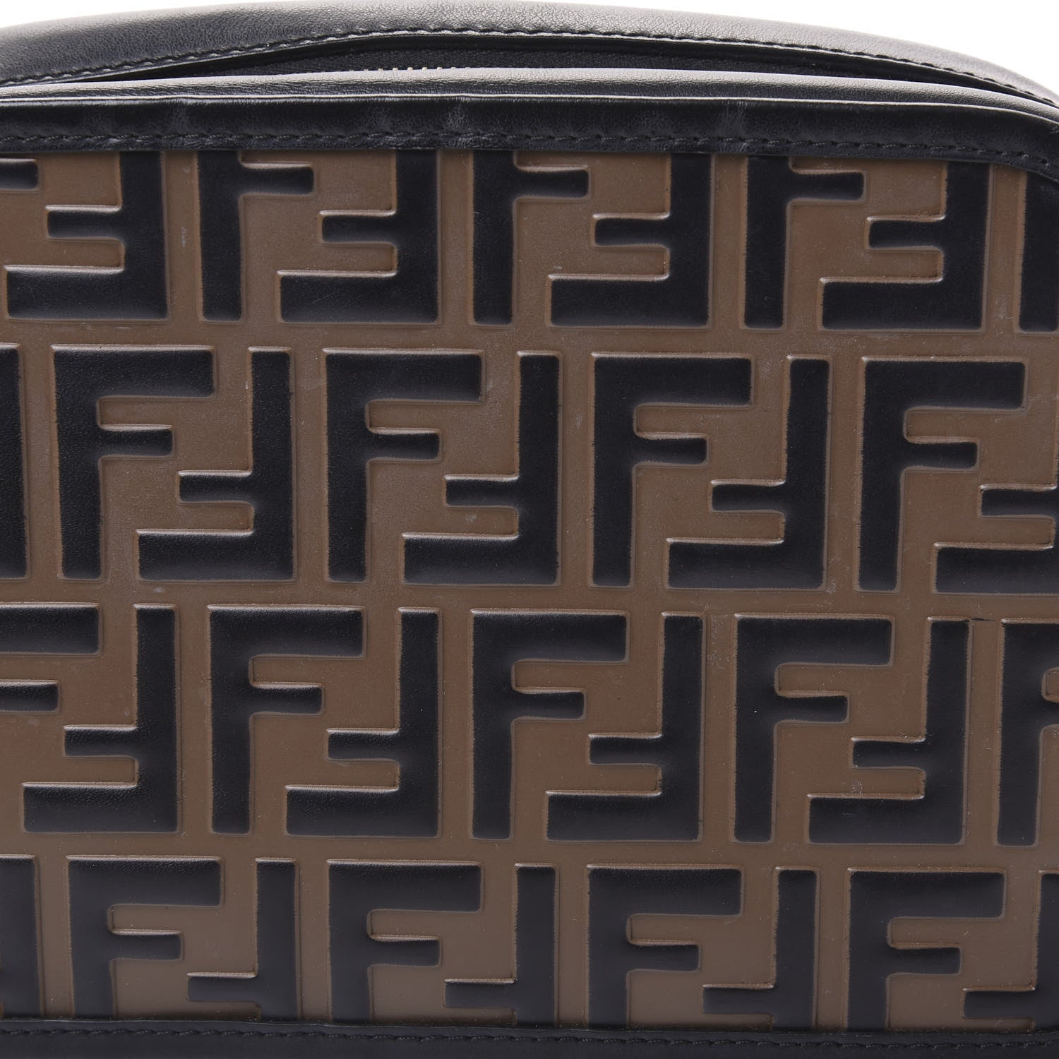 Fendi Vitello Century F is Fendi Bi-Color FF 1974 Embossed Camera Case Maya Black 9 of 9