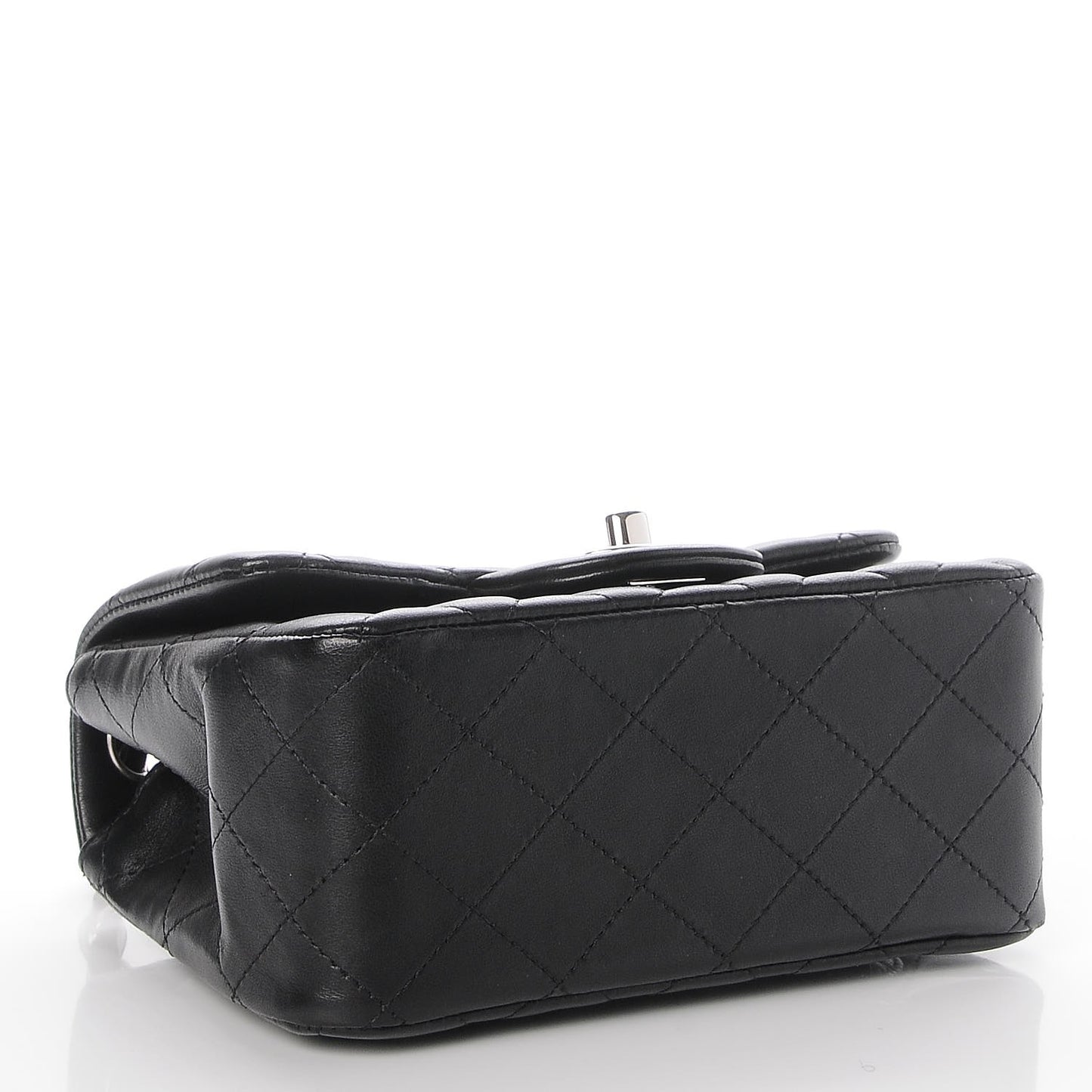 Lambskin Quilted Mini Square Flap Black
