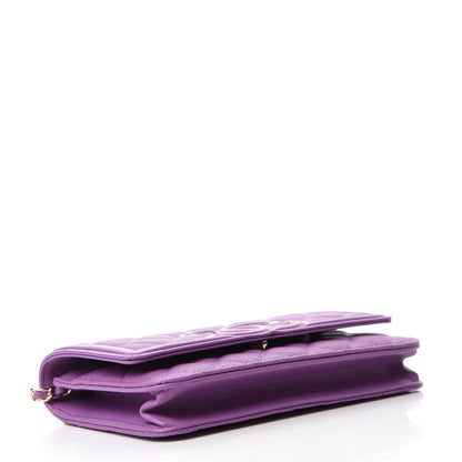 Chanel Caviar Quilted CC Filigree Wallet On Chain WOC Purple 4 of 12