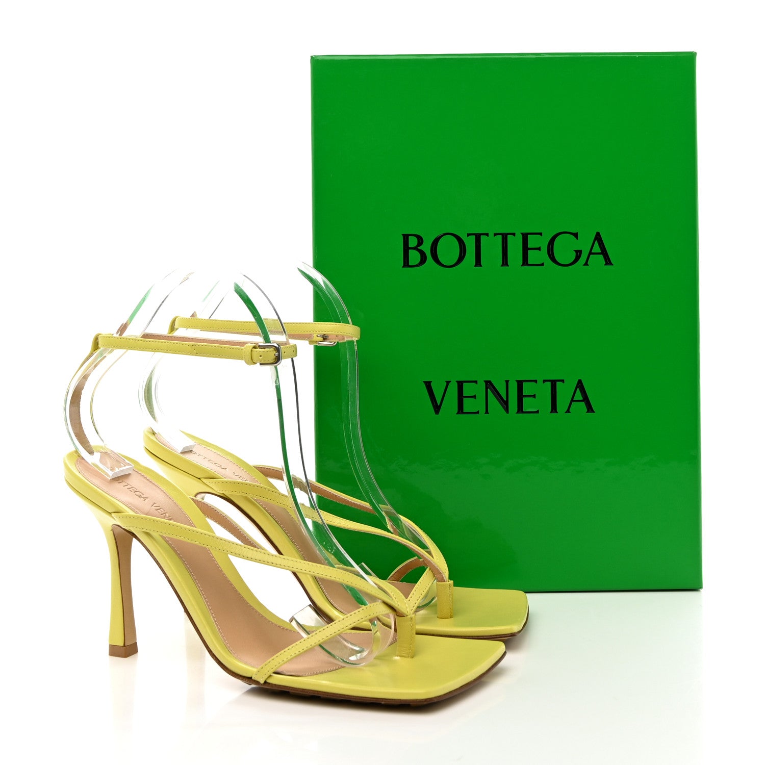 Bottega Veneta Lambskin Stretch Multi Strap 90mm Sandals 39 Pear 9 of 9