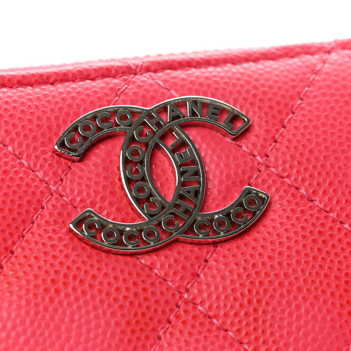 Chanel Caviar Quilted CC Zip Coin Purse Fuchsia 8 of 10