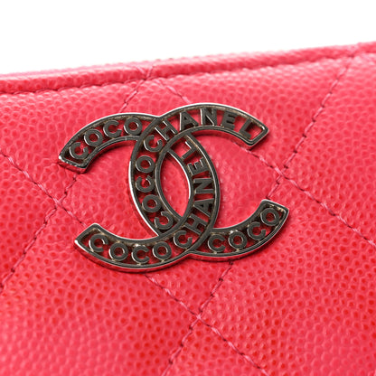 Chanel Caviar Quilted CC Zip Coin Purse Fuchsia 8 of 10