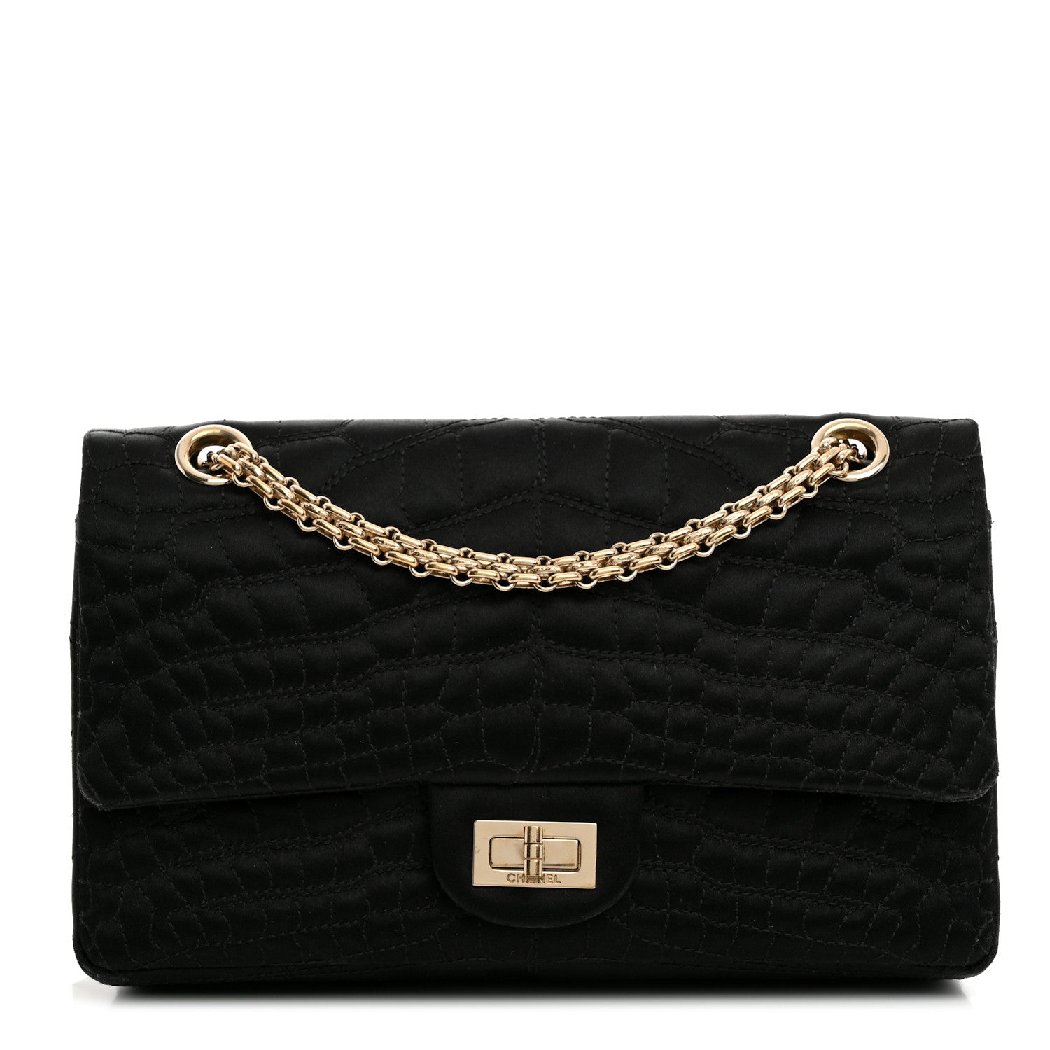 Chanel Jersey Coco's Croc 2.55 Reissue 225 Flap Black 1 of 12