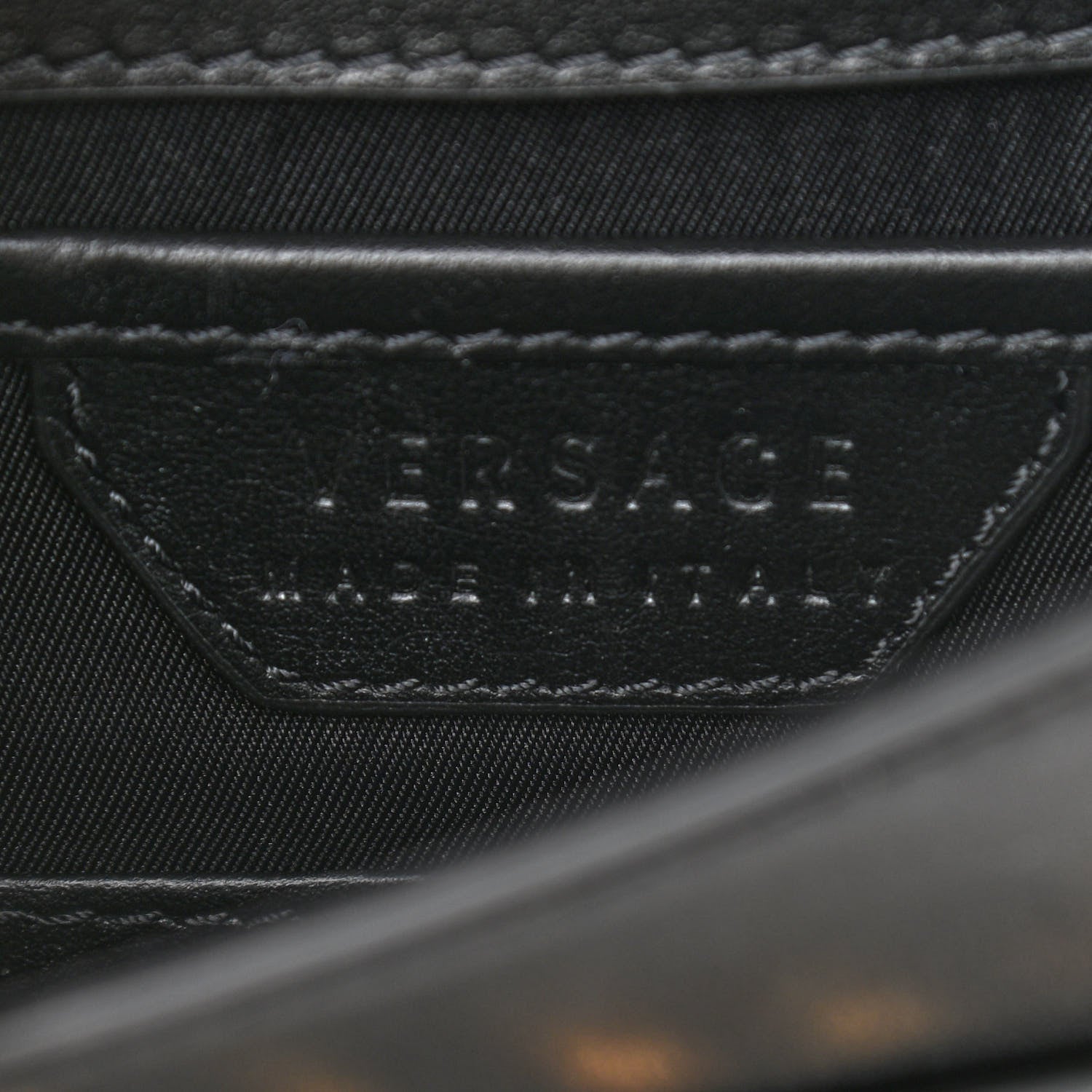 Versace Calfskin Studded Medusa Crossbody Black 6 of 10