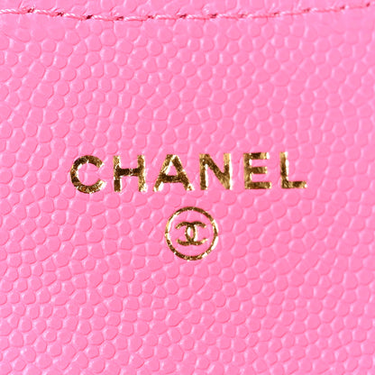 Chanel Caviar Quilted Flap Card Holder Wallet Pink 6 of 9