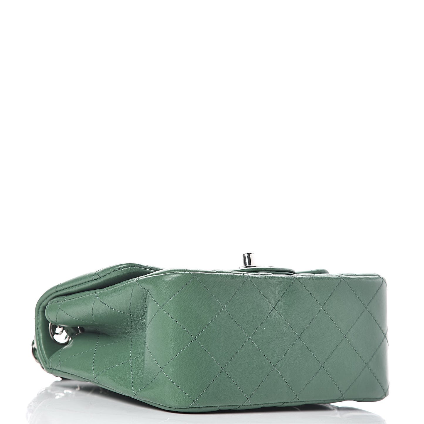 Lambskin Quilted Mini Square Flap Green