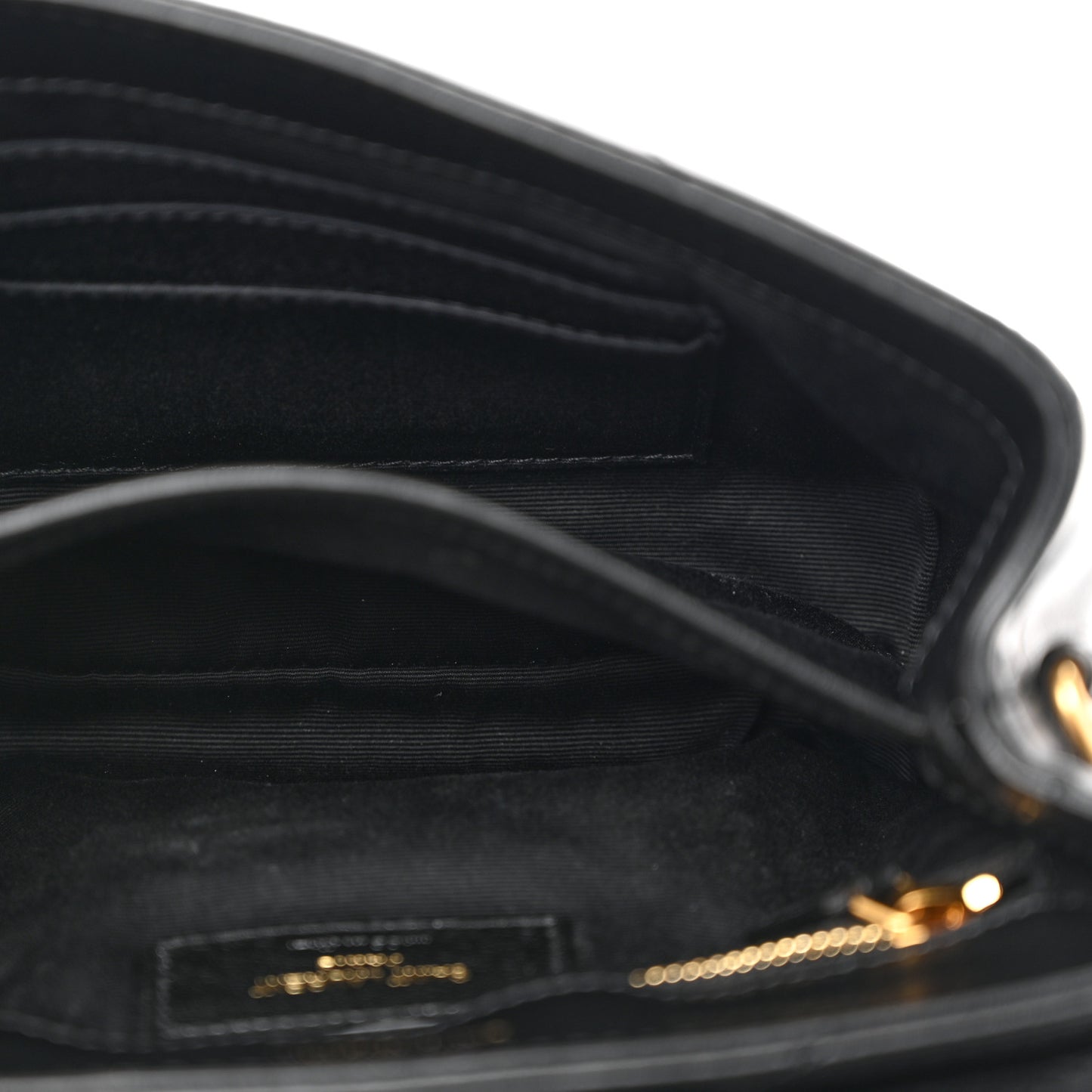 Calfskin Y Quilted Monogram Toy Loulou Crossbody Bag Black