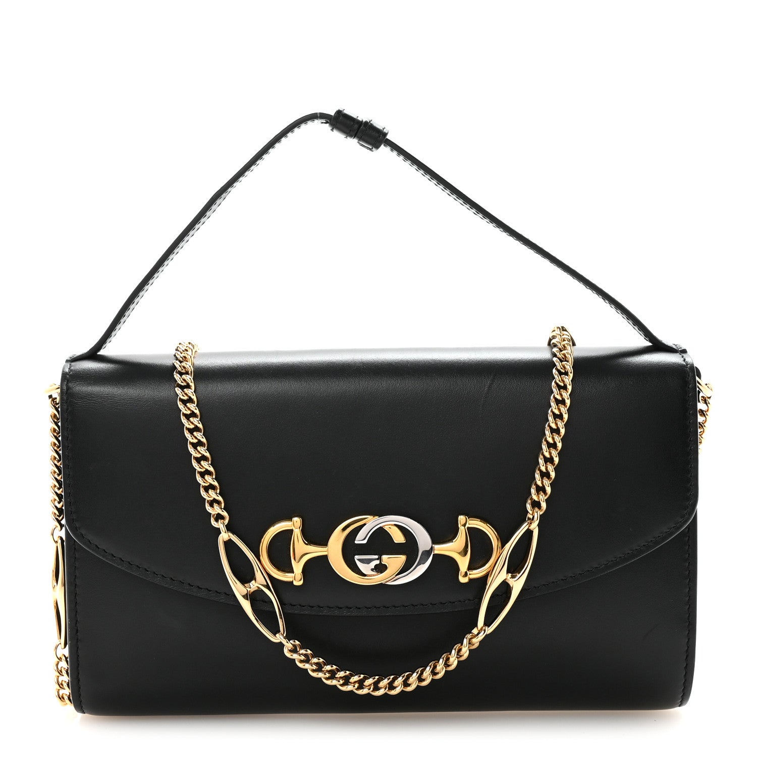 Gucci Smooth Calfskin Small Zumi Top Handle Shoulder Bag Black 1 of 10