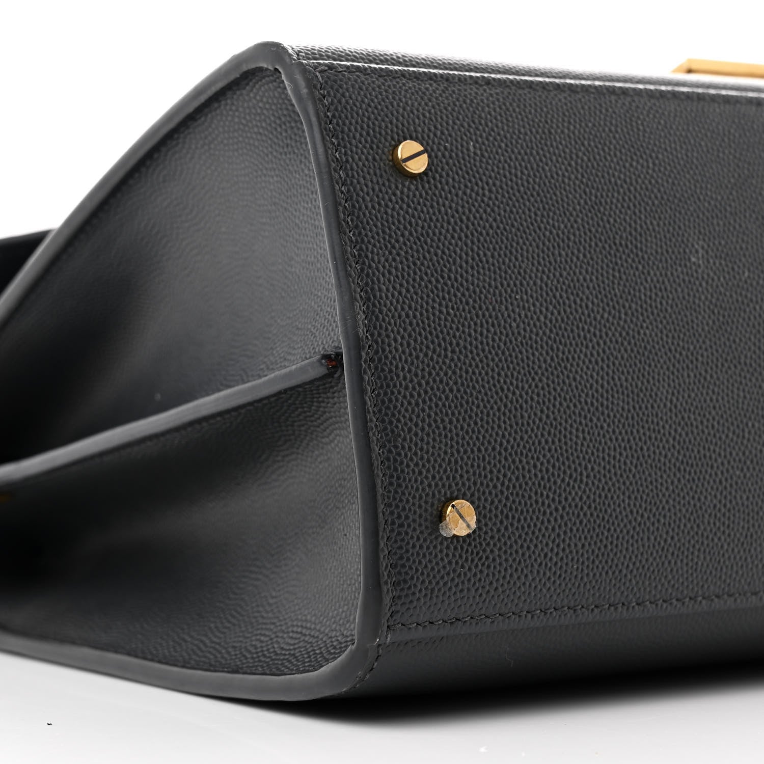 Saint Laurent Grain de Poudre Medium Classic Monogram Cassandra Top Handle Dark Smog 9 of 11