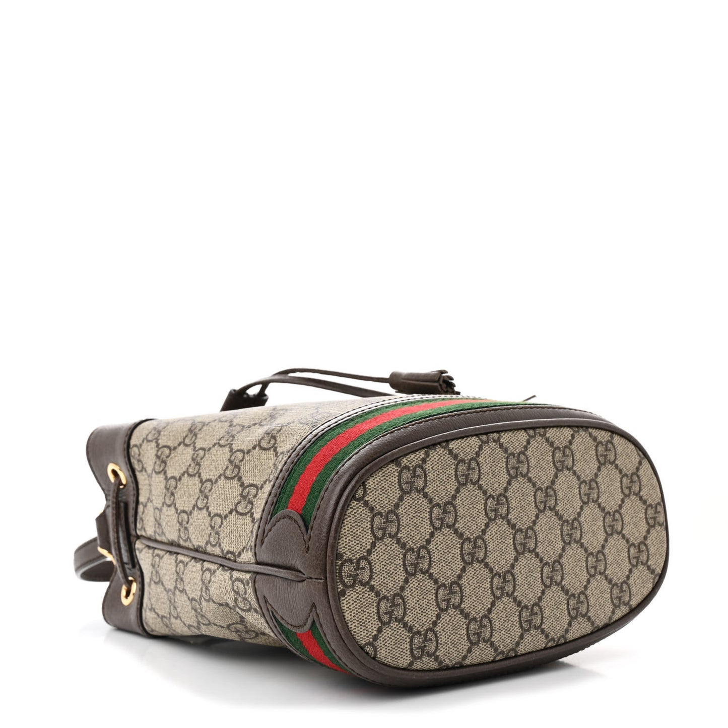 GG Supreme Monogram Web Small Ophidia Bucket Bag Brown