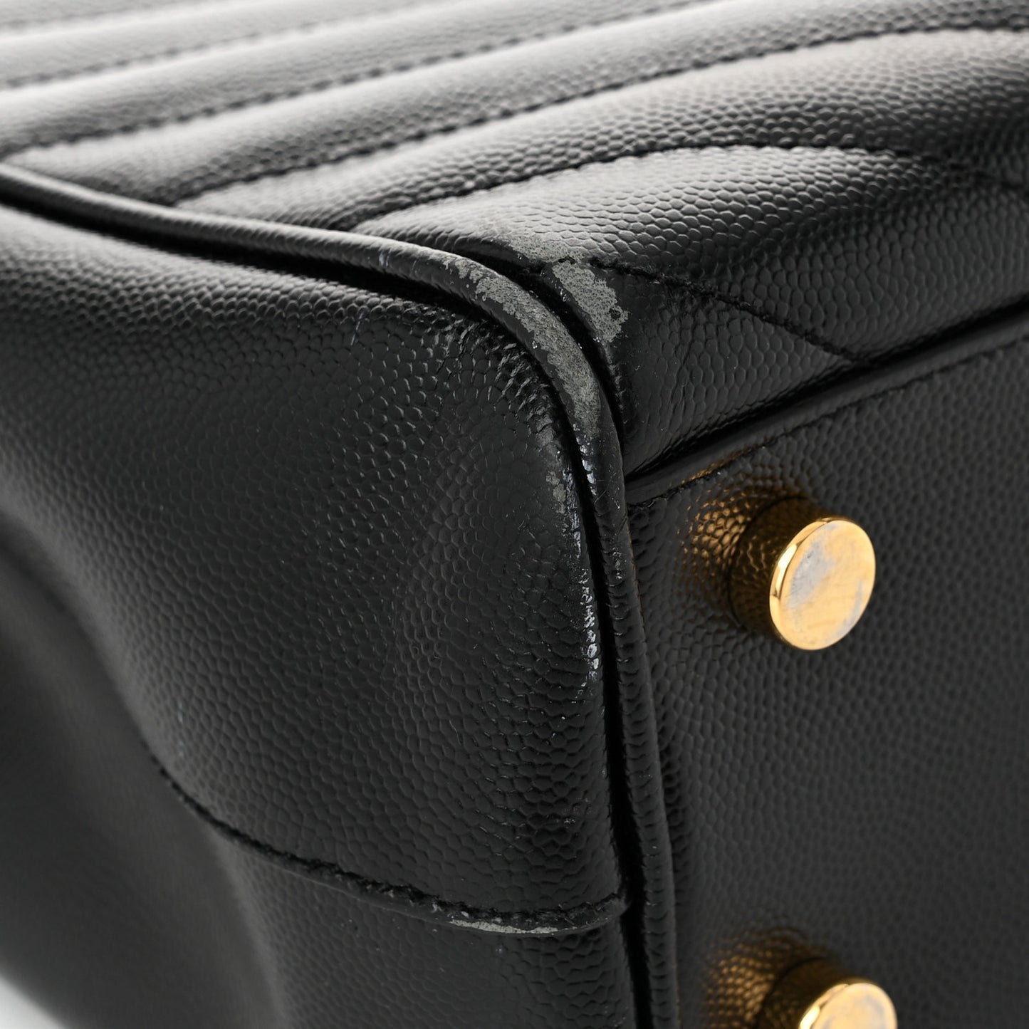 Grain De Poudre Matelasse Chevron Monogram Shopping Bag Black