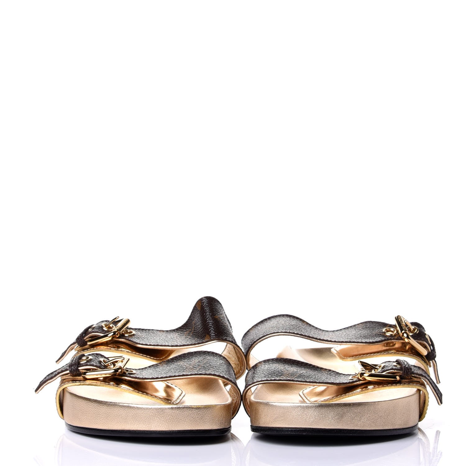 Louis Vuitton Patent Calfskin Monogram Bom Dia Mule Sandals 39 Gold 2 of 10