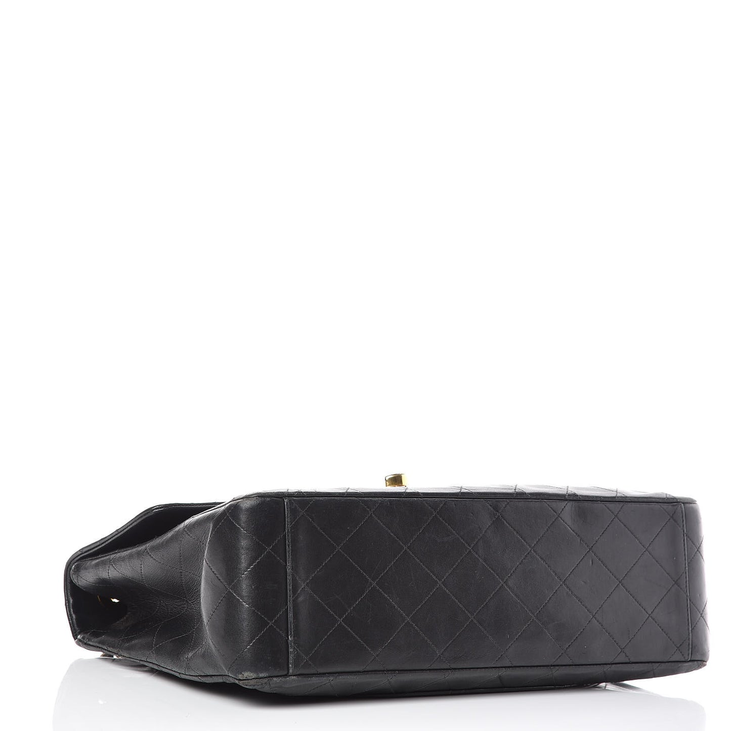 Lambskin Quilted XL Jumbo Single Flap Black