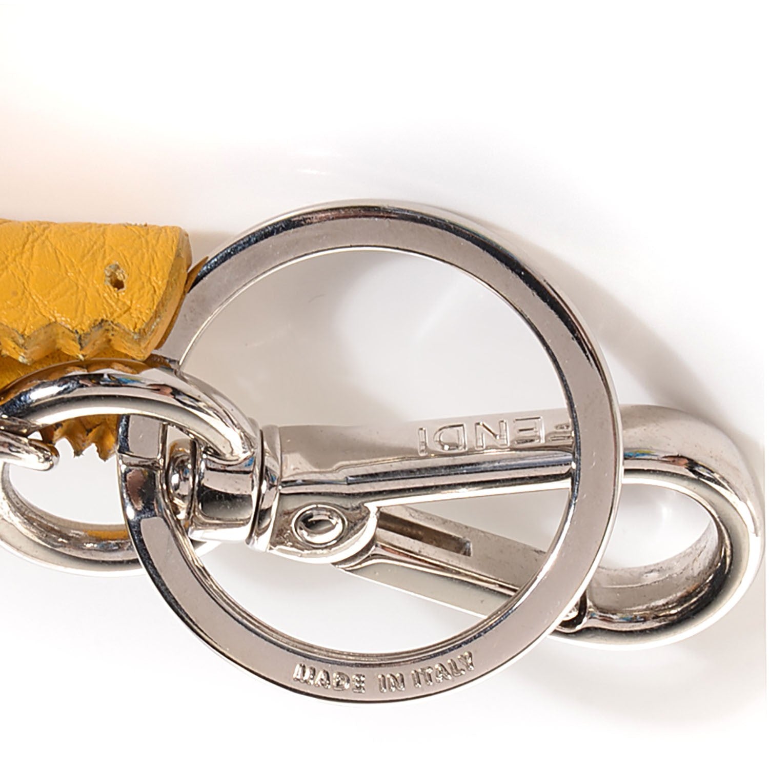 Fendi Calfskin Gator Charm Key Fob Yellow 5 of 6