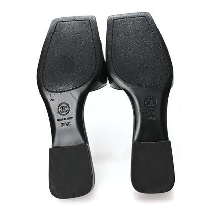 Chanel Lambskin CC Turnlock Mules 36.5 Black 6 of 9