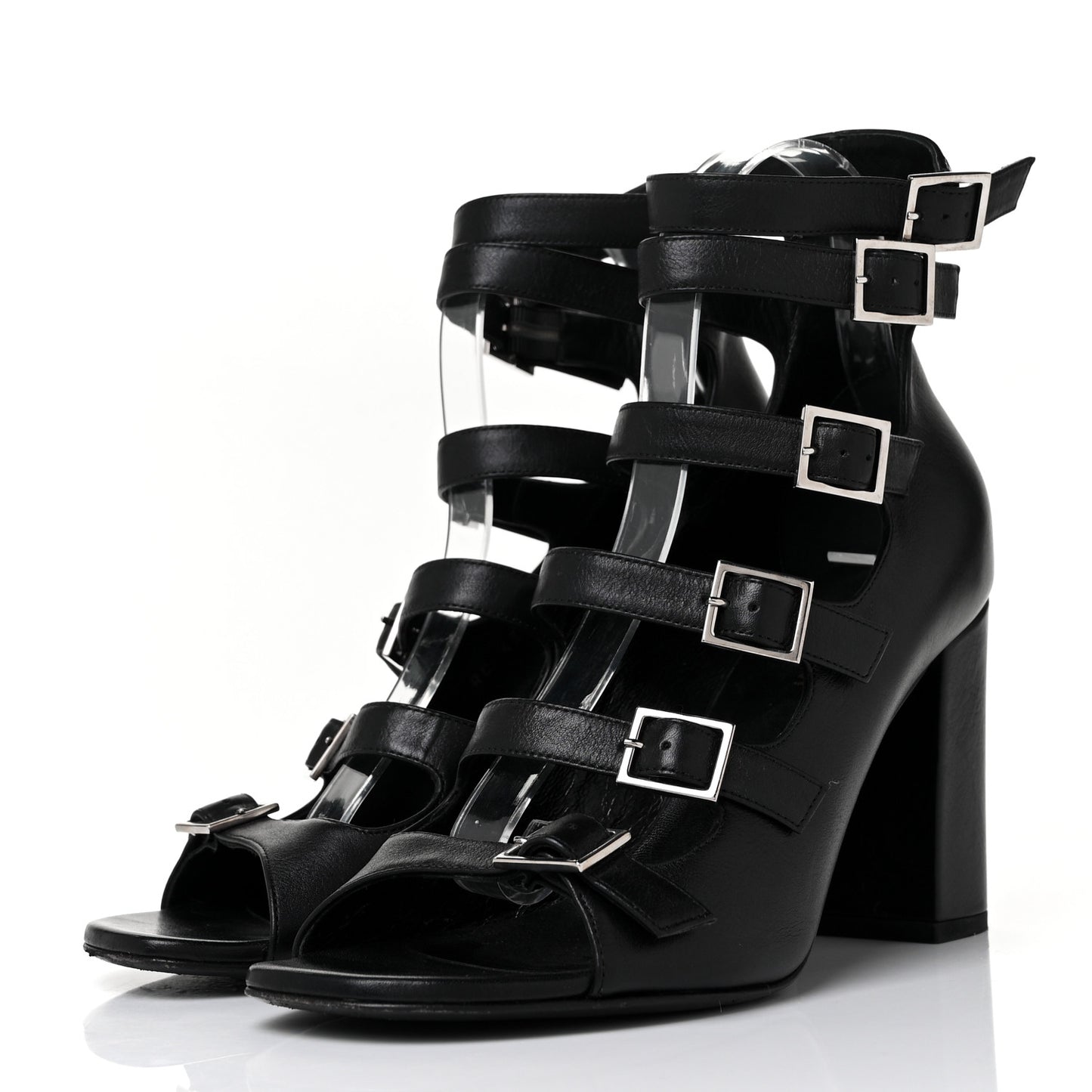 Calfskin Babies 90 Multi Strap Sandal 39.5 Black