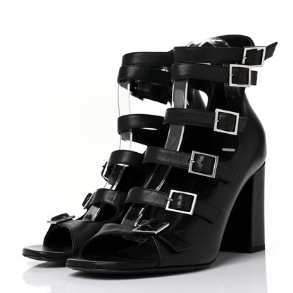 Saint Laurent Calfskin Babies 90 Multi Strap Sandal 39.5 Black 3 of 9